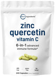 Botella de Micro Ingredients Quercetina con Vitamina C y Zinc, posible apoyo inmunitario.