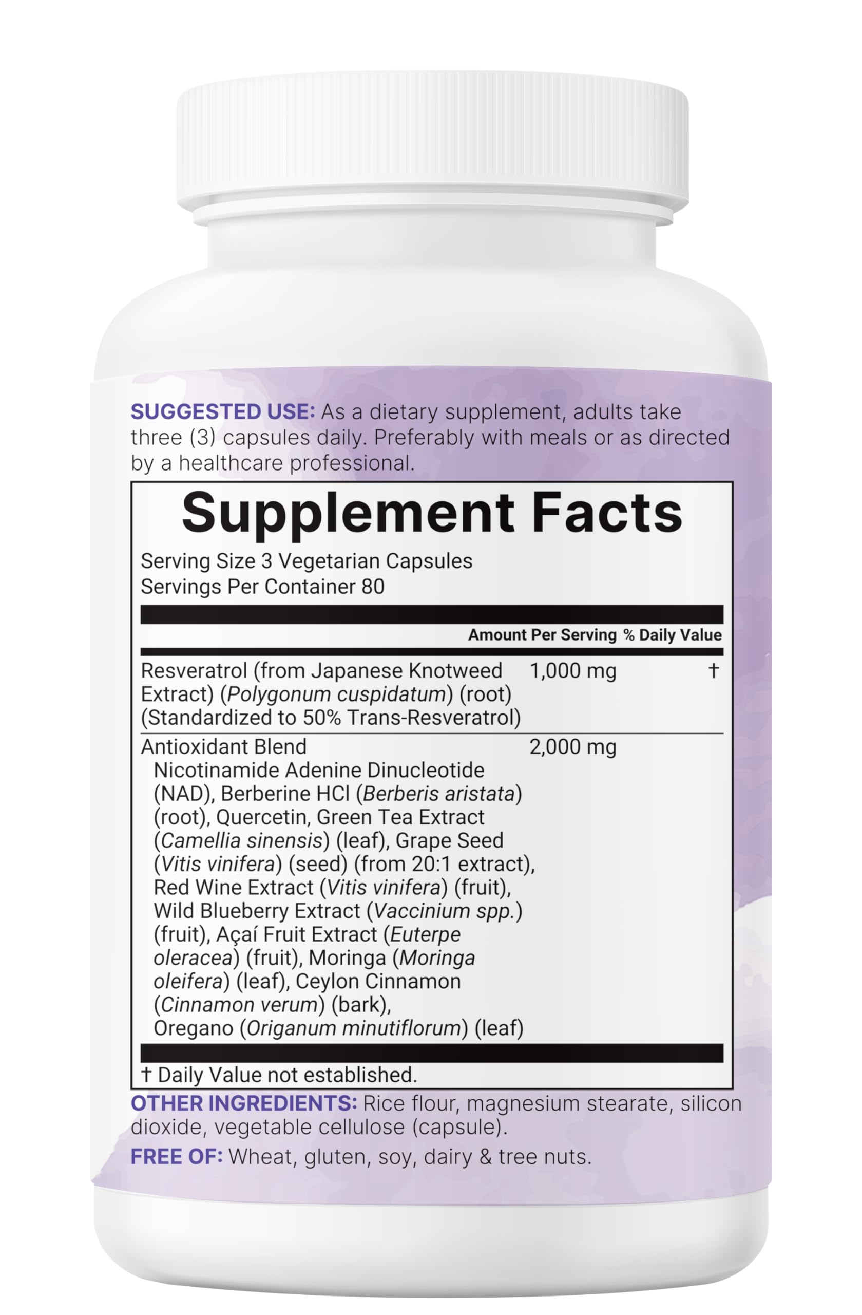Frasco de Micro Ingredients Resveratrol NAD Complex sobre su caja, 240 cápsulas.