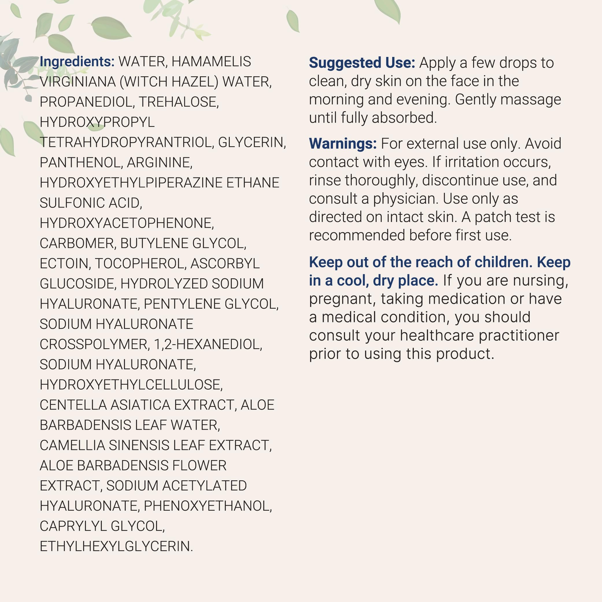 Micro Ingredients Serum hialuronico vitaminas C y E para protección suave.