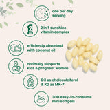 Softgels en aceite de coco virgen para fácil deglución.