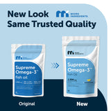 Envase de 60 cápsulas Micro Ingredients Supreme Omega-3 para su rutina diaria.