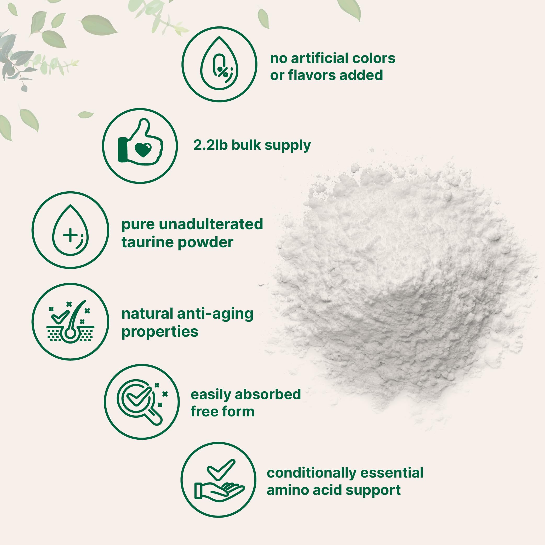Taurina Micro Ingredients polvo sin sabor, fácil disolver en tu bebida.