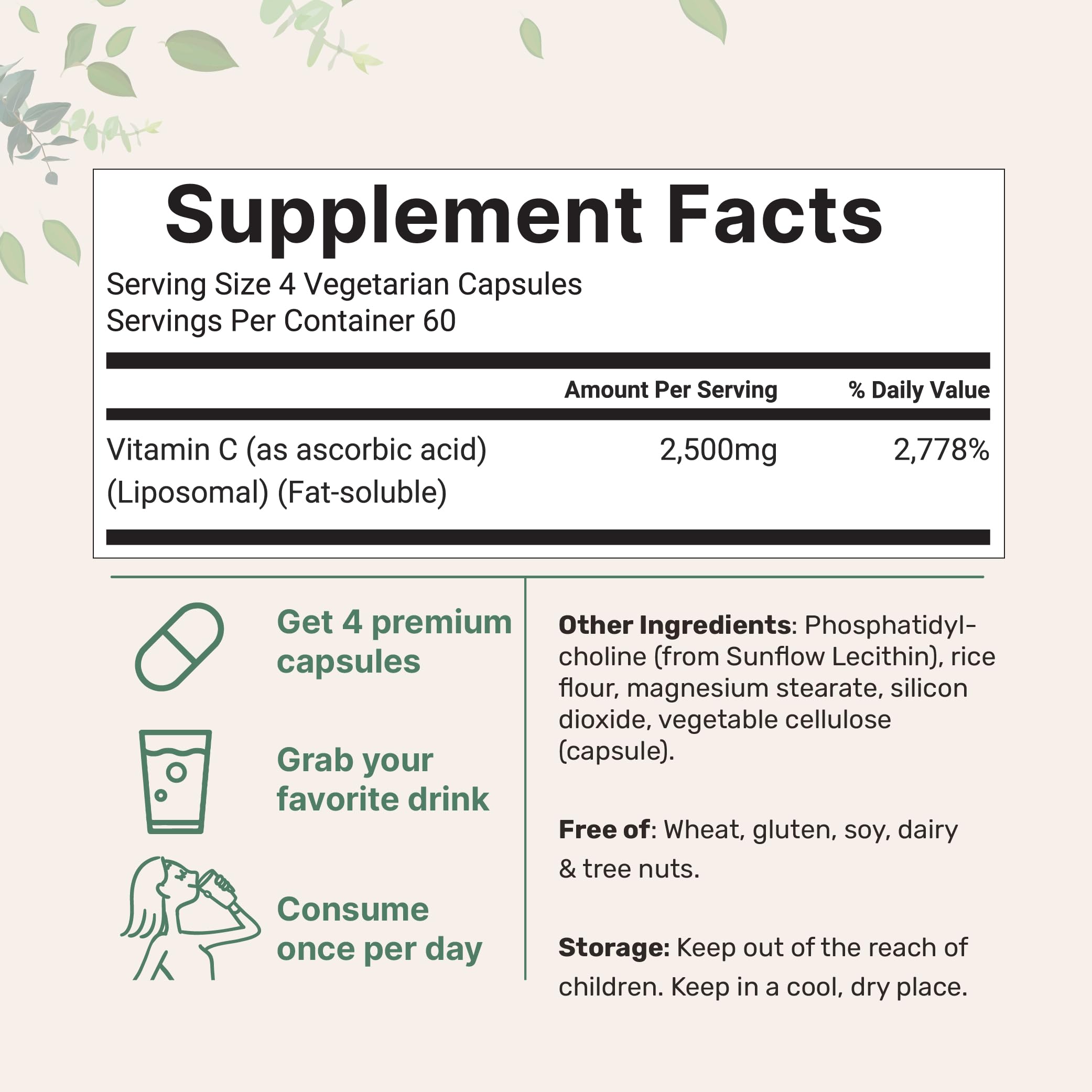 Cápsulas vegetales liposomal de Micro Ingredients para absorción superior y uso diario.
