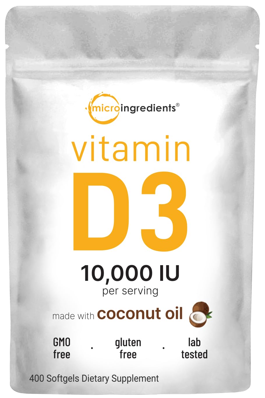 Micro Ingredients Vitamina D3 en cápsulas para huesos e inmunidad