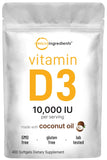Micro Ingredients Vitamina D3 en cápsulas para huesos e inmunidad