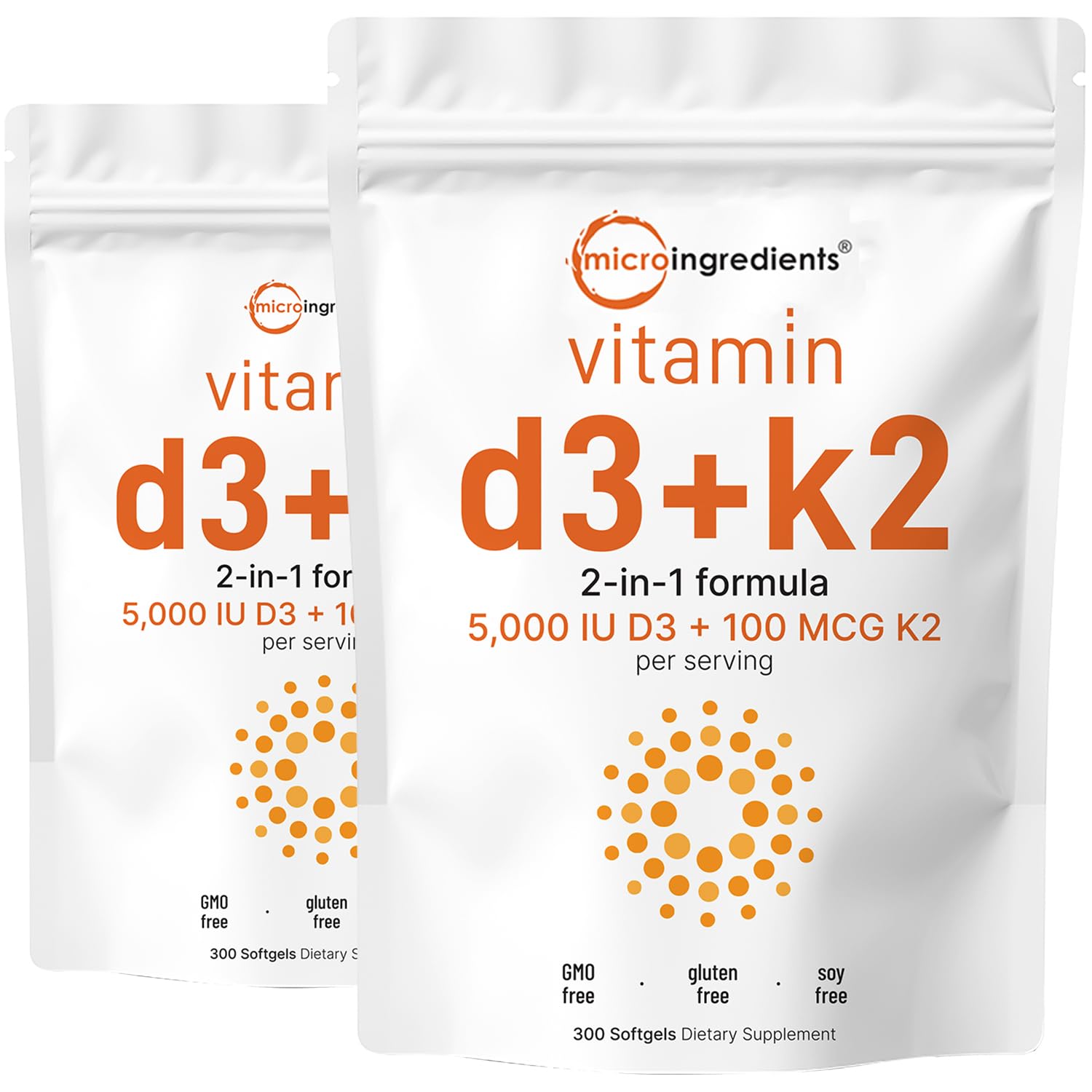 Micro Ingredients Vitamina D3 K2 – botella frente para rutina diaria saludable.