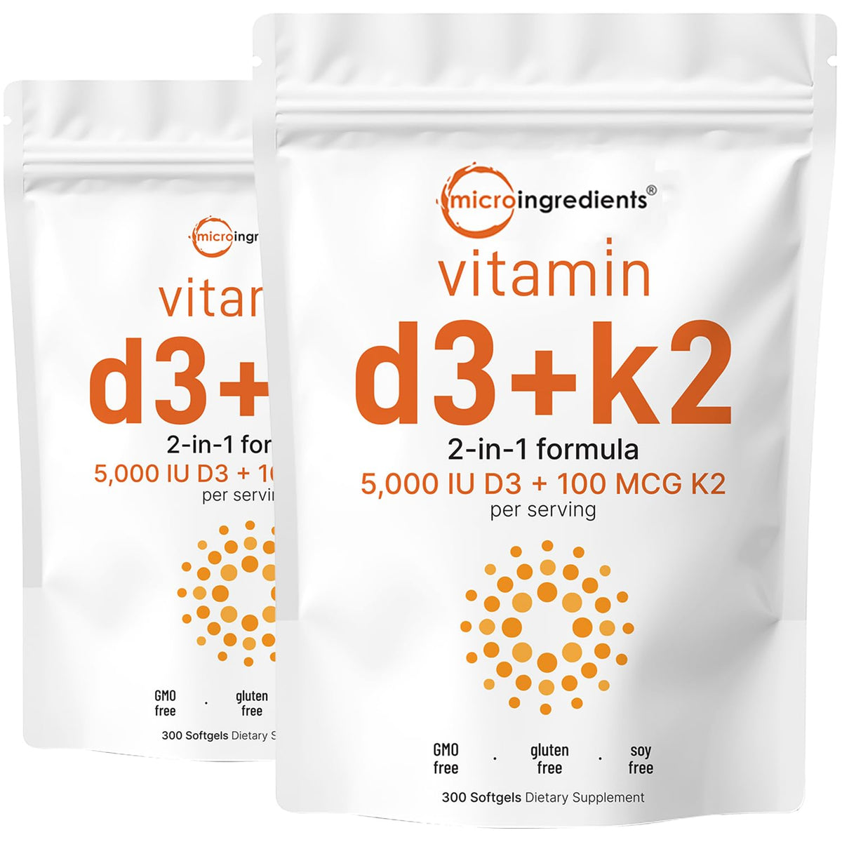 Micro Ingredients Vitamina D3 K2 – botella frente para rutina diaria saludable.