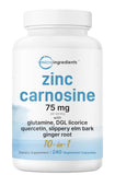 Micro Ingredients Zinc Carnosina en bote de cápsulas, ideal para uso diario.