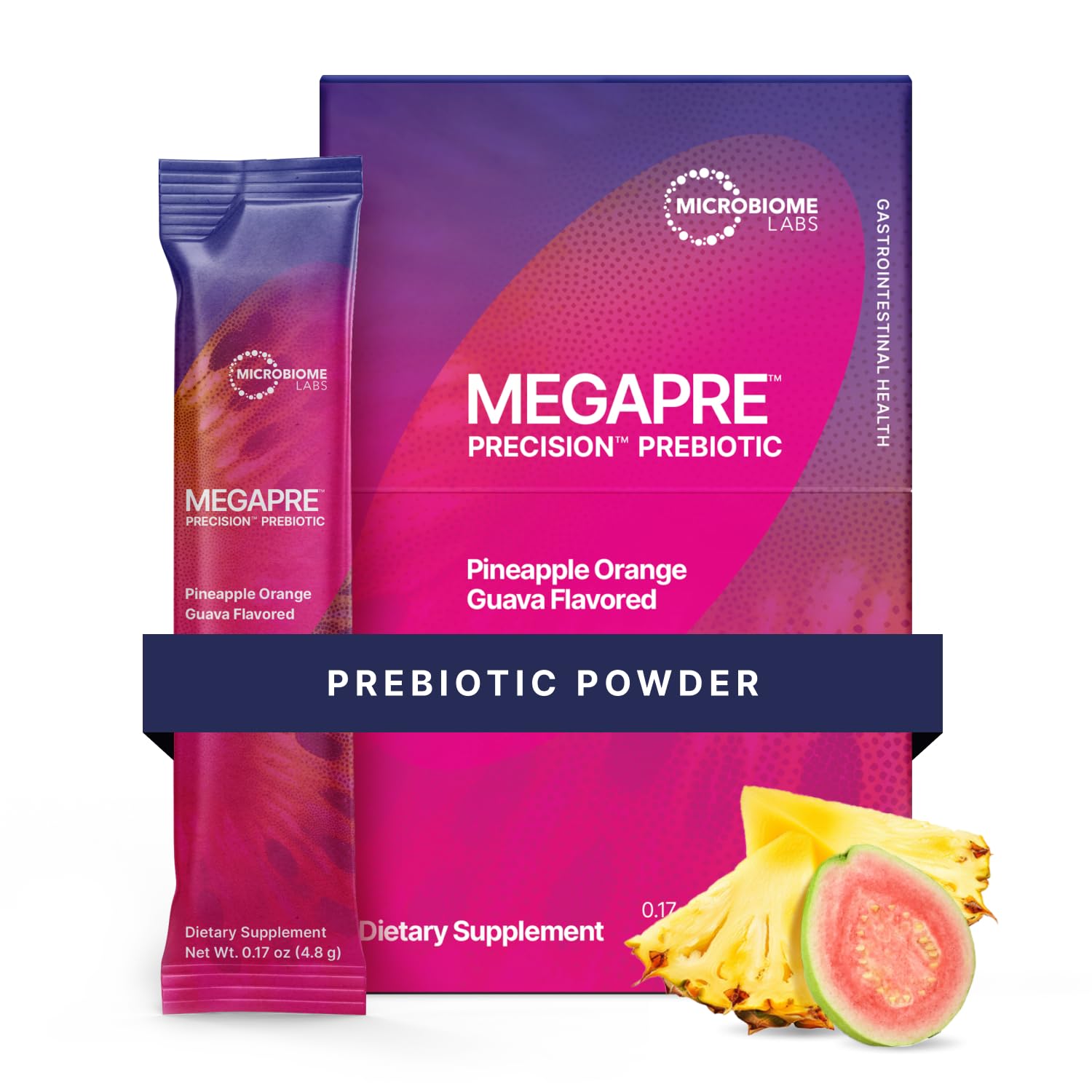 MegPre de Microbiome Labs, paquetes-stick portátiles para beber fuera de casa.
