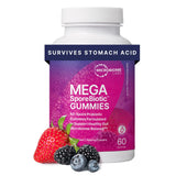 MegaSporeBiotic gomitas en empaque para apoyo diario de la digestión
