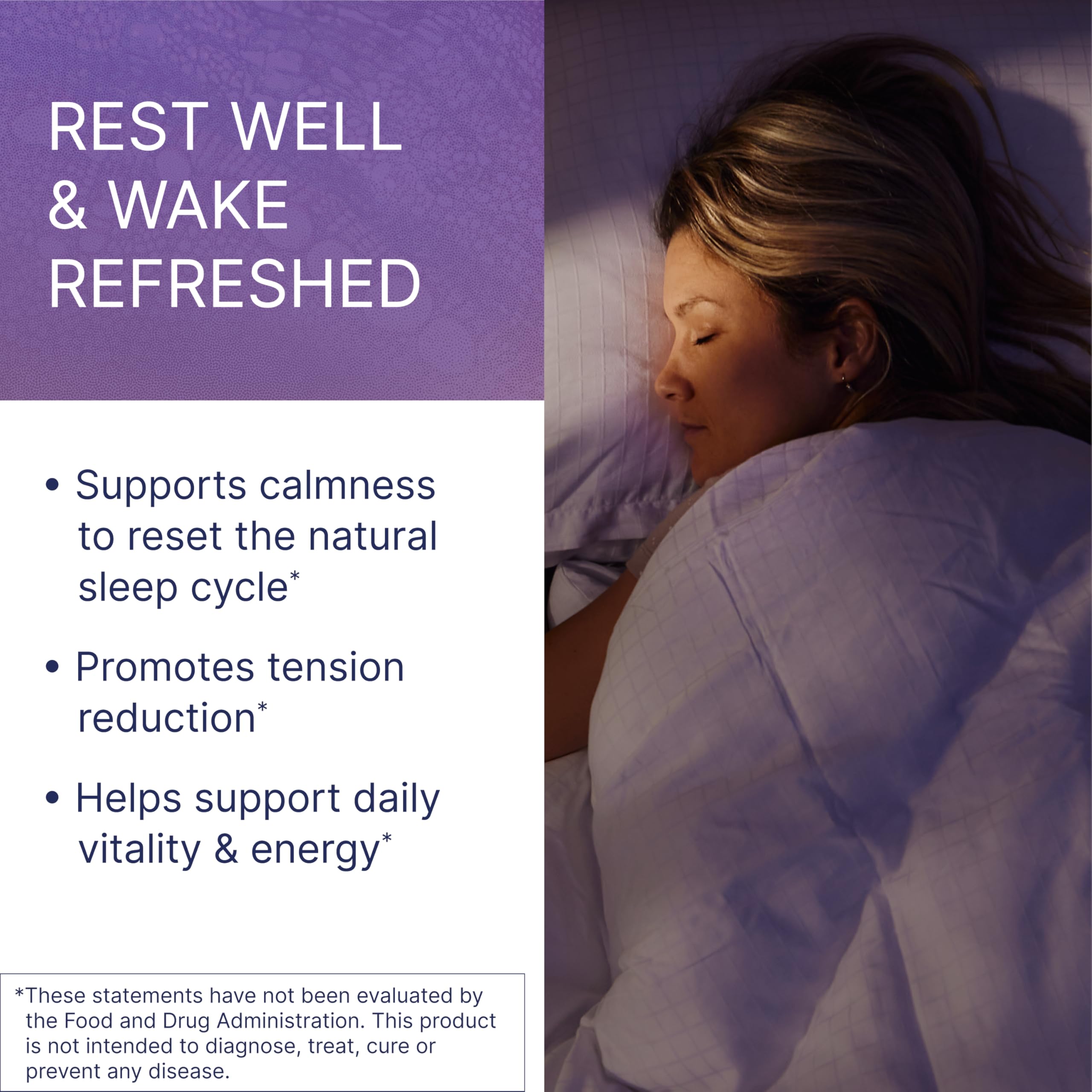 Etiqueta de Zenbiome Sleep explica L-teanina y melisa para descanso.