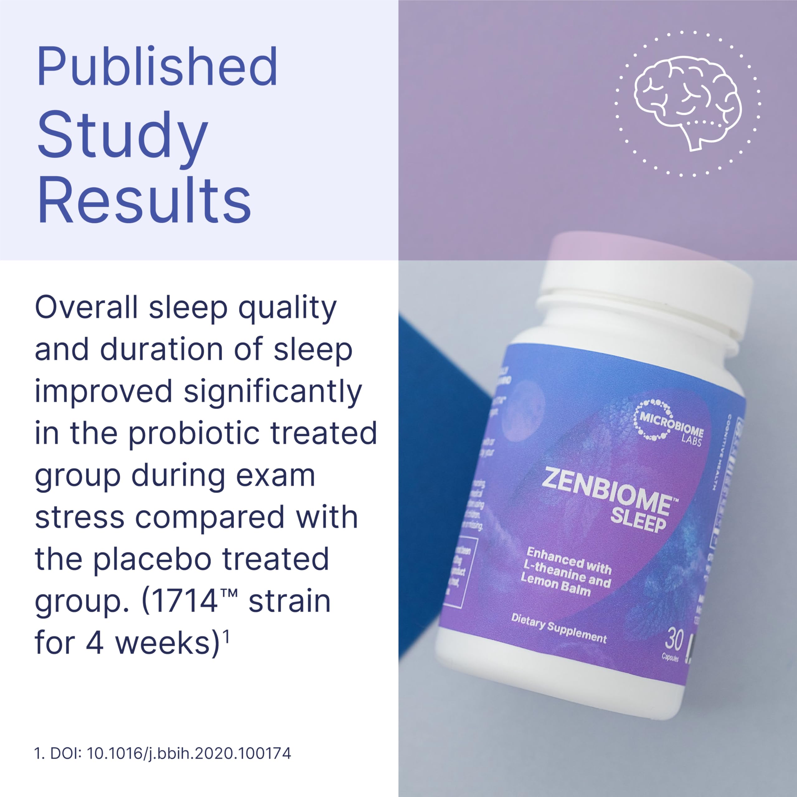 L-teanina en cápsulas de Zenbiome Sleep para calma nocturna.