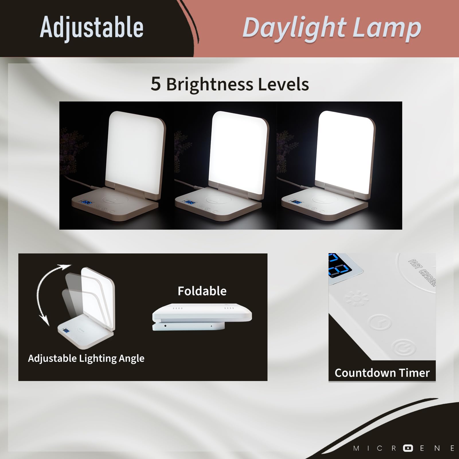 Luz anti-reflejo MICROENE ideal para lectura y trabajo