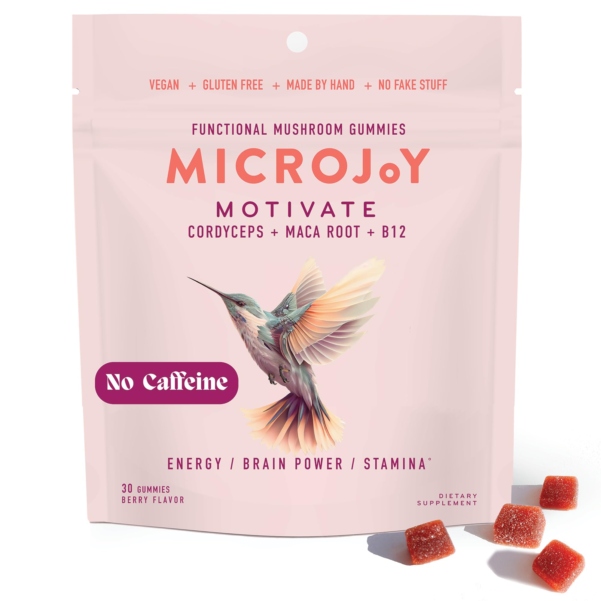Microjoy Motivate Gummies: energía y cordyceps para vitalidad diaria.