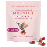 Microjoy Motivate Gummies: energía y cordyceps para vitalidad diaria.