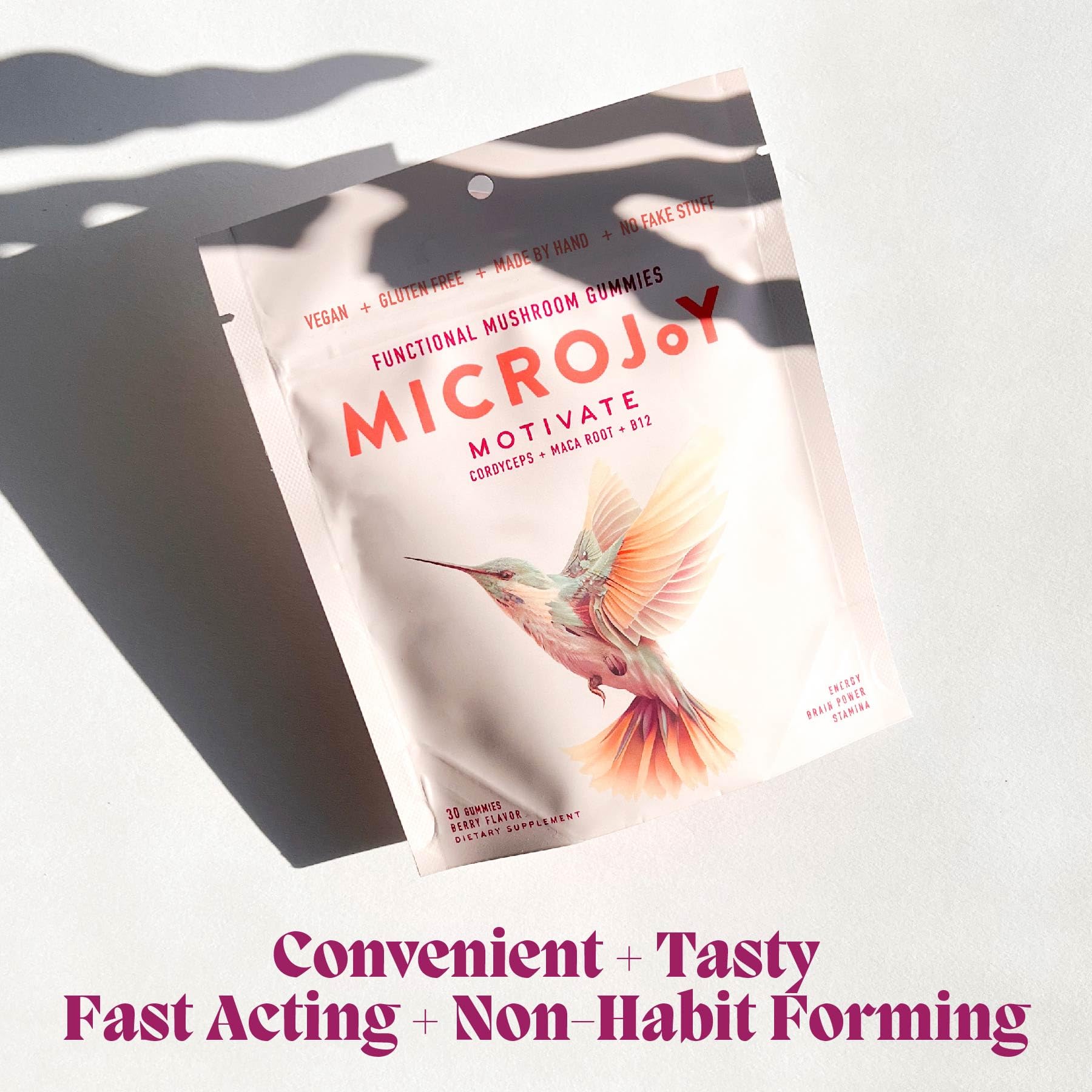 Microjoy Motivate Gummies: sabor frambuesa y experiencia agradable de consumo.