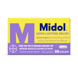 Midol comprimidos liberación prolongada en envase, para alivio diario del dolor menstrual.