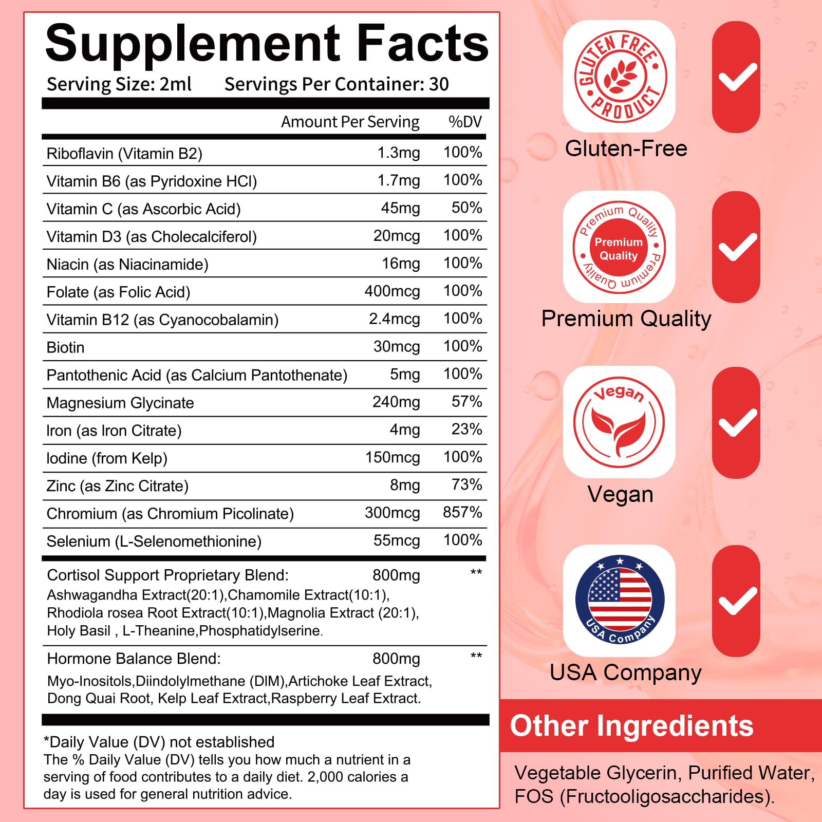 Migcopat Gotas Endocrinas: mezcla de ingredientes para apoyo hormonal suave.