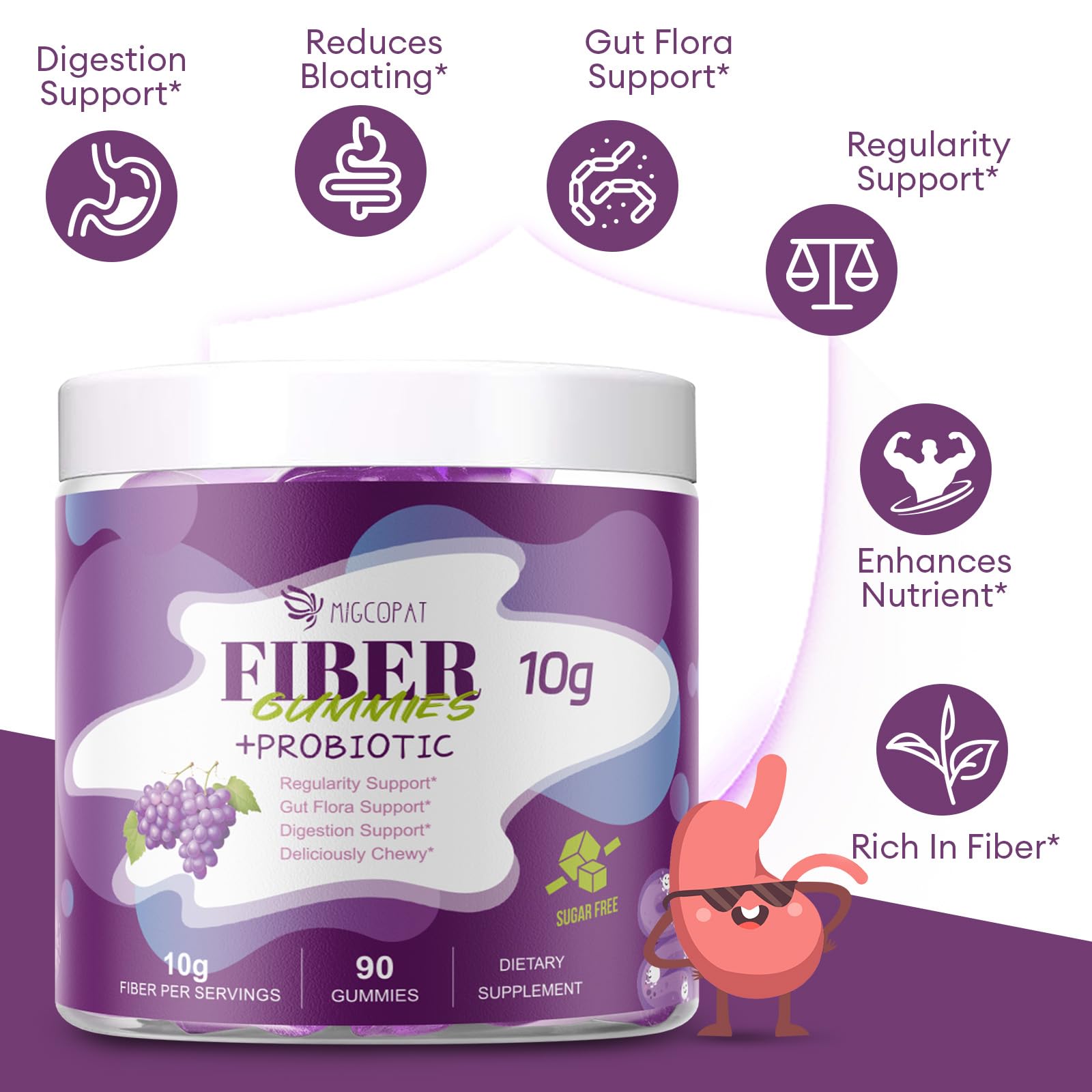 Migcopat inulina y fibra de achicoria, prebiótico para la salud intestinal.