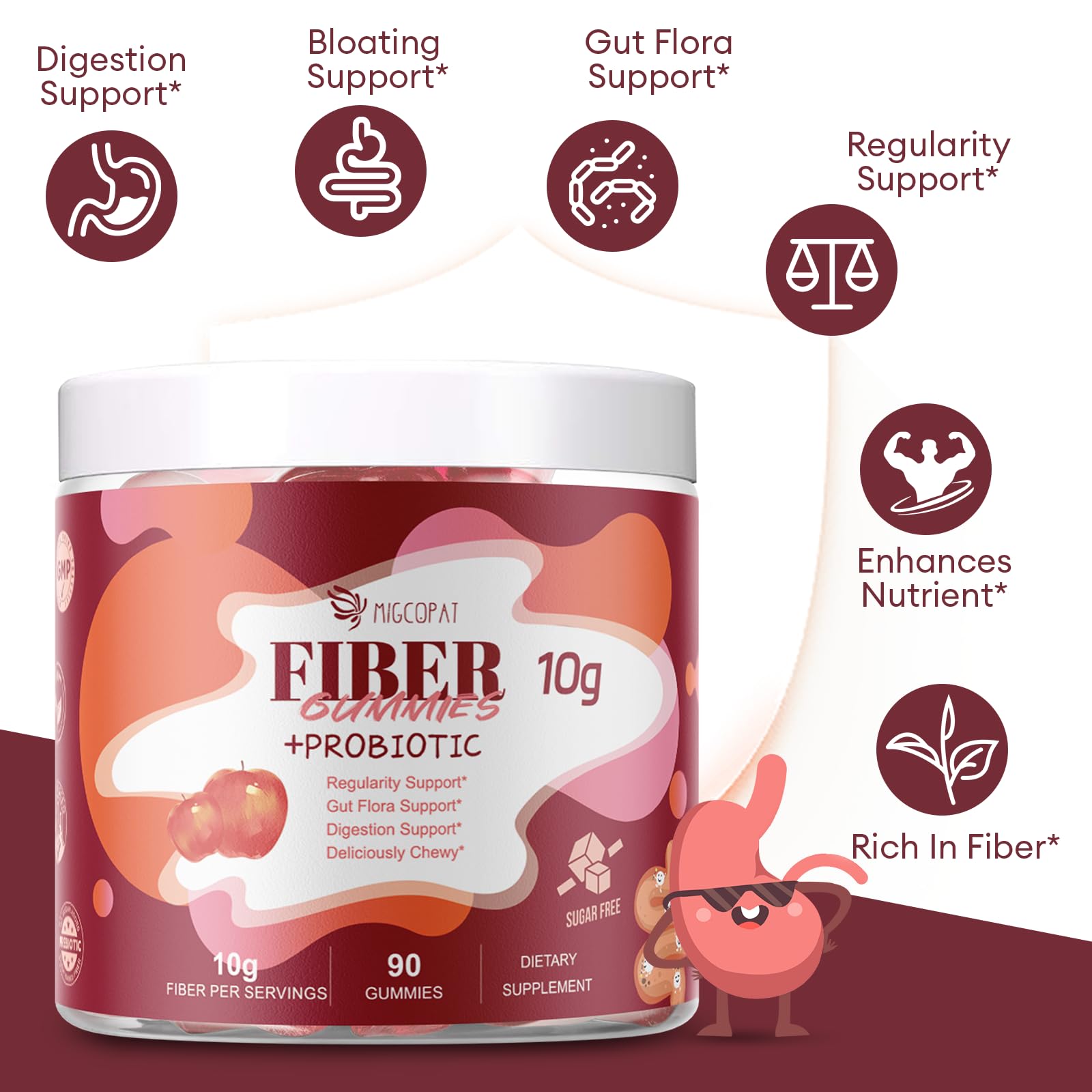 Migcopat probióticos 10 mil millones UFC para la microbiota.