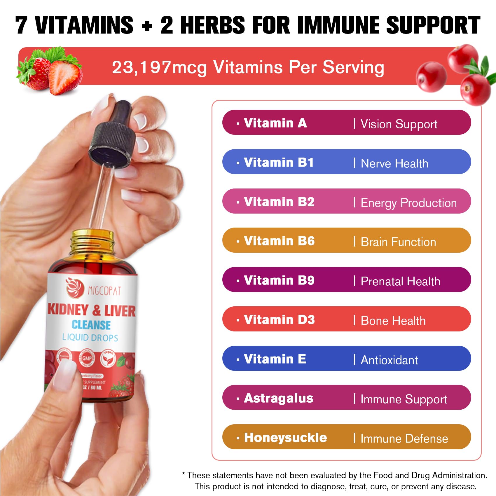 Vitaminas A, B y E presentes en Migcopat para defensa.