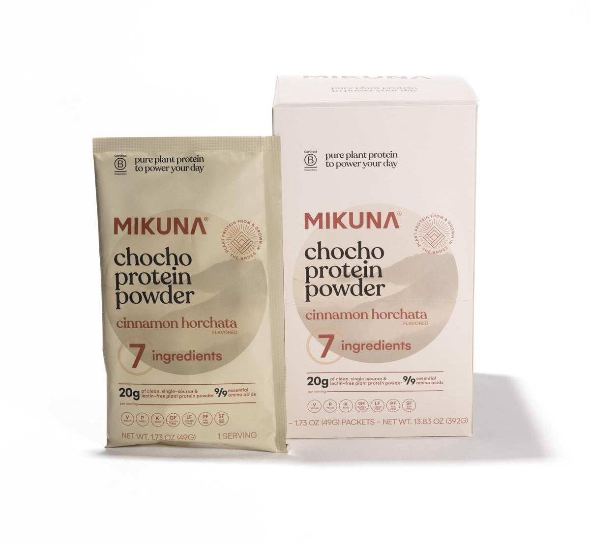 Mikuna Chocho polvo en taza, proteína vegetal para energía diaria.