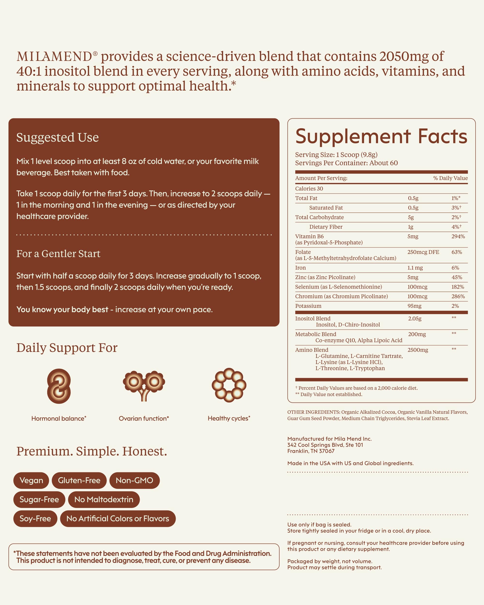 Milamend vida diaria chocolate, experiencia agradable para apoyo hormonal.