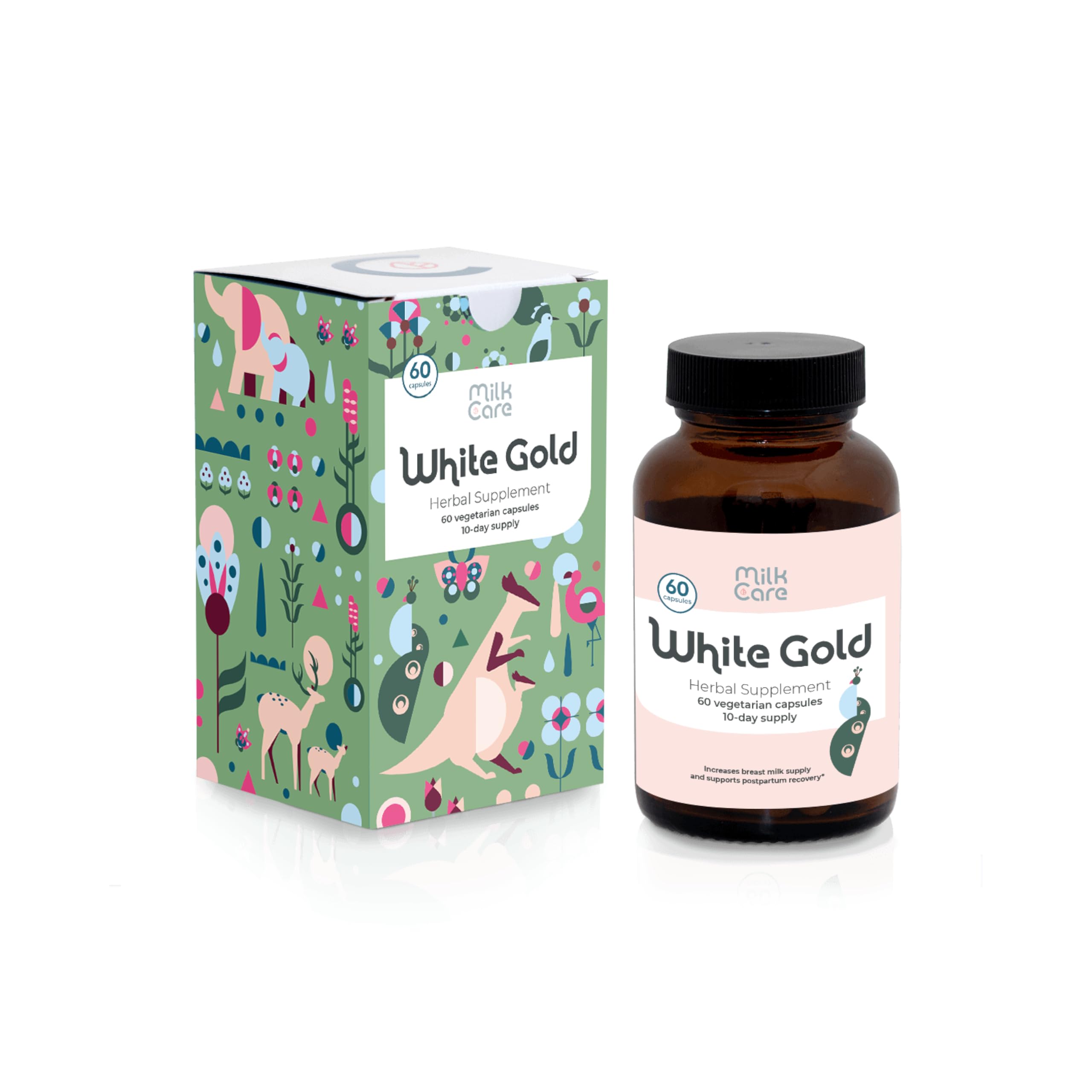 Milkcare Oro Blanco, caja del producto, empaque seguro para la lactancia