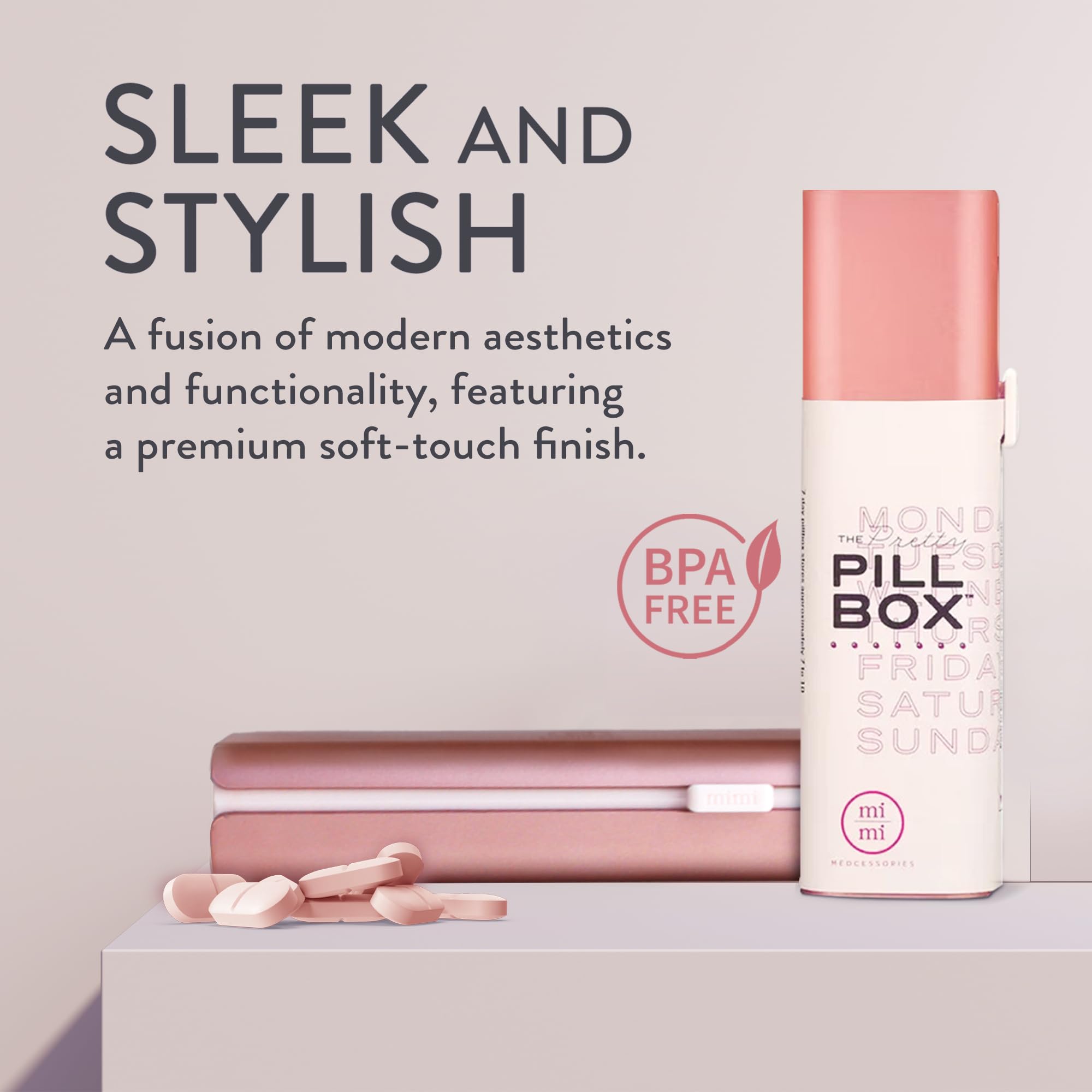 Mimi Medcessories Pretty Pill Box Set, perfecto para viajar y no perder dosis.