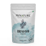 Minature Brahmi polvo, color verde brillante, posible apoyo a la atención diaria.