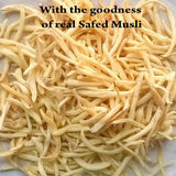 Minature Safed Musli: empaque frontal destacando ingredientes naturales.