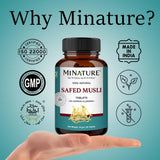 Minature Safed Musli: uso diario con agua para comodidad.