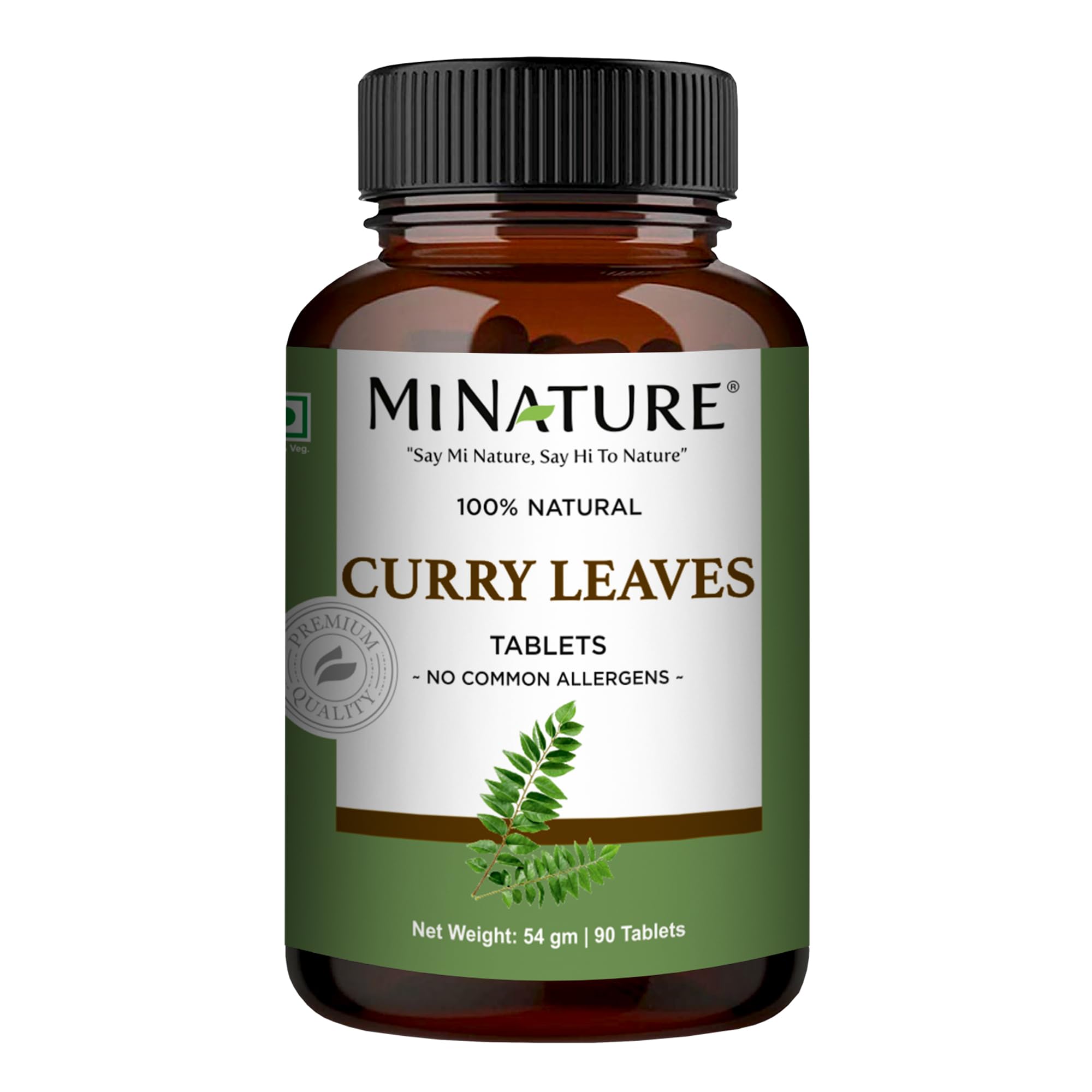 Tabletas minature en bote con hojas de curry, pura y natural para tu día a día.