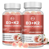 Gomitas M inch D3 K2 en caja para apoyo de huesos y dientes.