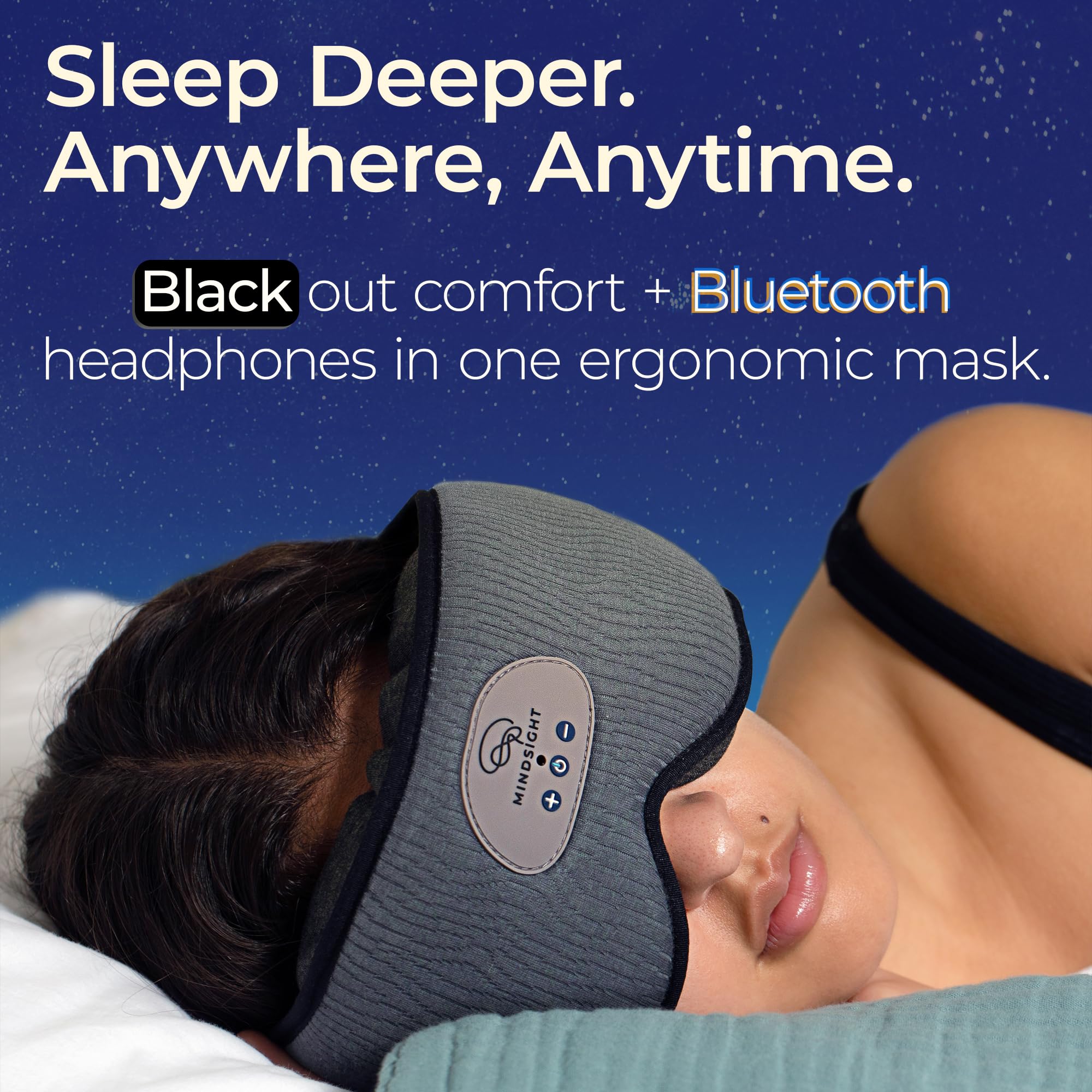 Mindsight DriftBand: auriculares Bluetooth integrados para escuchar música relajante.