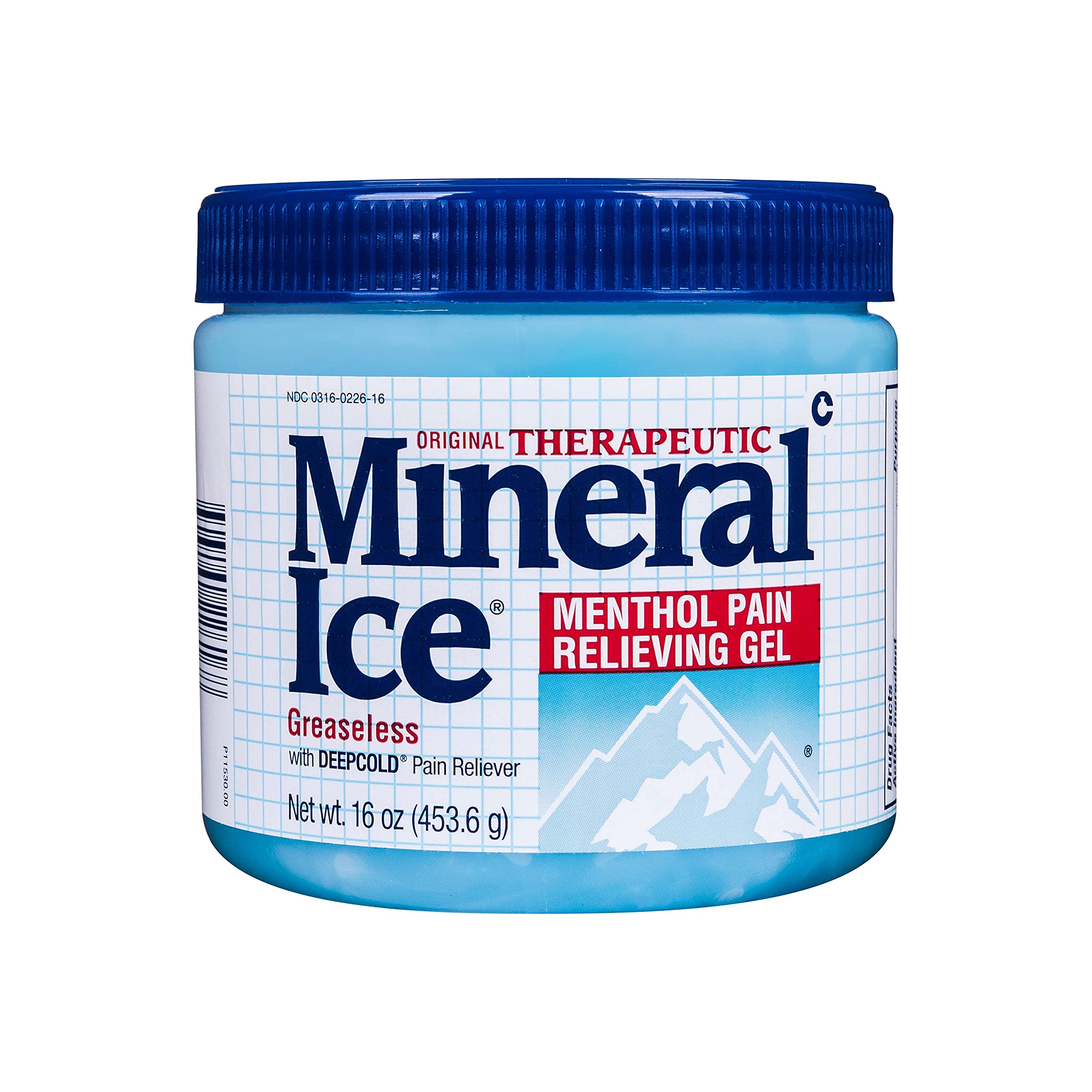 Mineral Ice gel mentol original, bote 16 oz, alivio fresco para músculos.