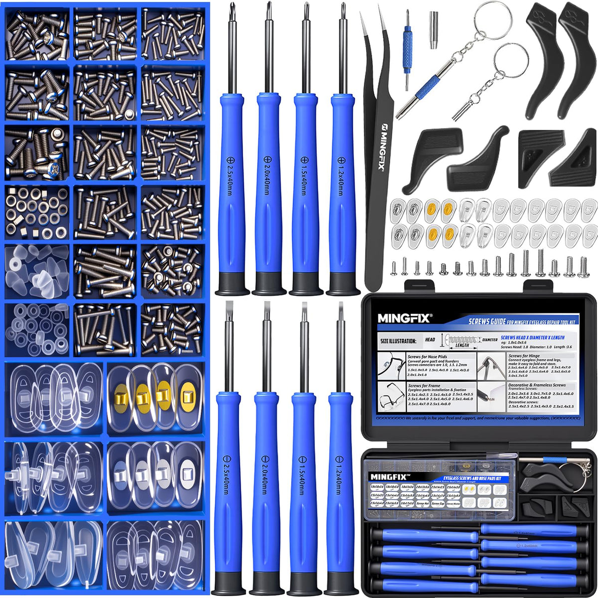 MINGFIX kit-arreglo-gafas magnético para reparaciones rápidas y precisas.