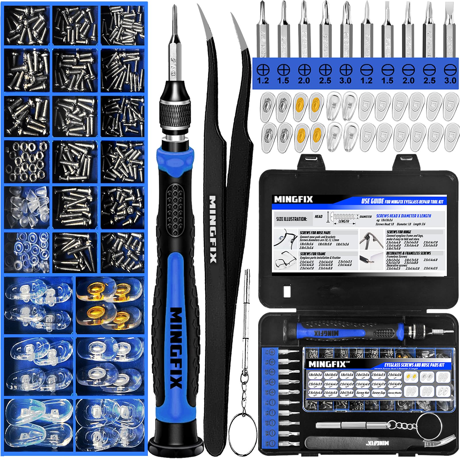 MINGFIX kit reparación gafas completo: solución todo en uno para ajustes rápidos.