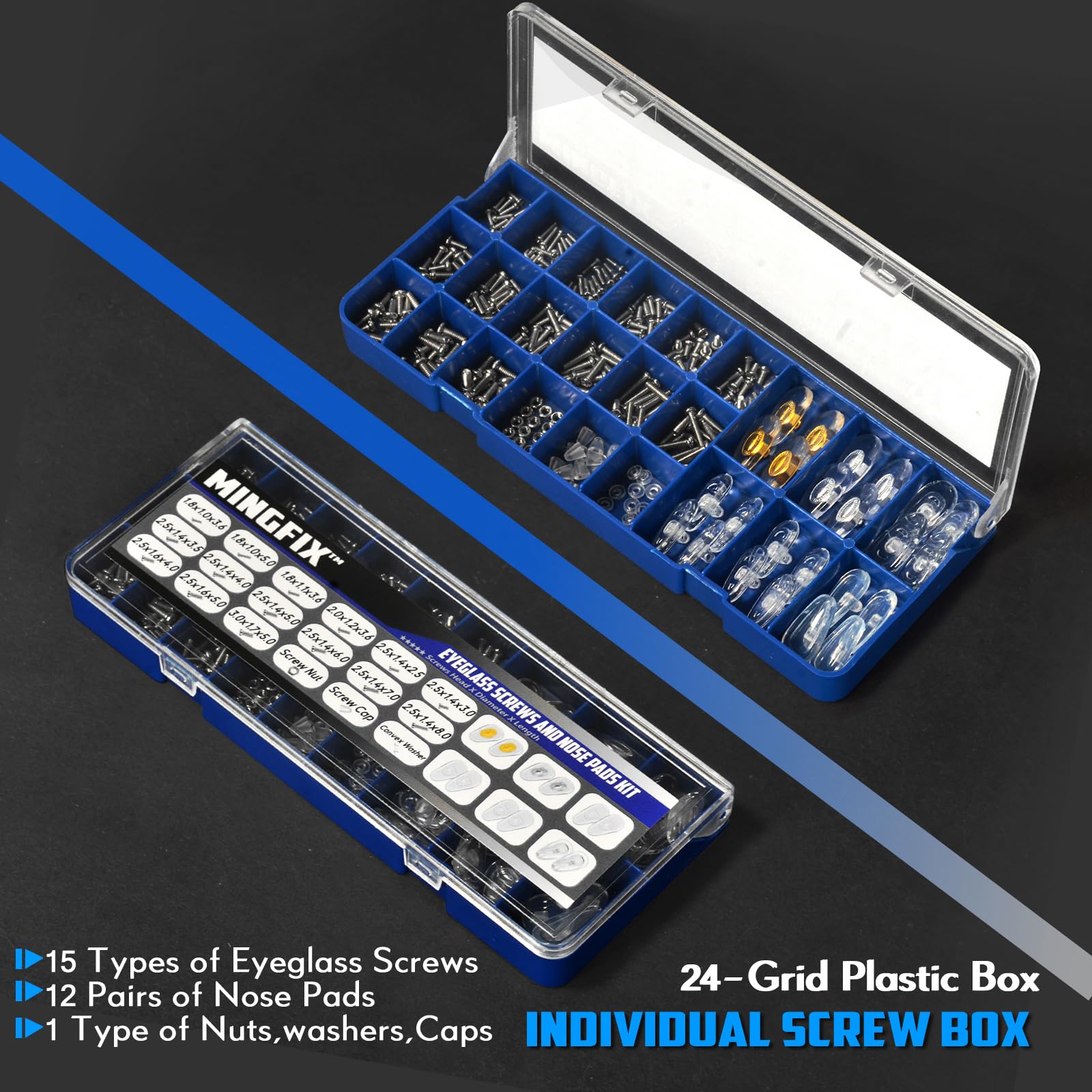 MINGFIX kit reparacion uso diario: soluciones rápidas para usuarios que usan gafas a diario.