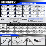 MINGFIX tornillos repuestos gafas 24 tamaños para múltiples modelos.