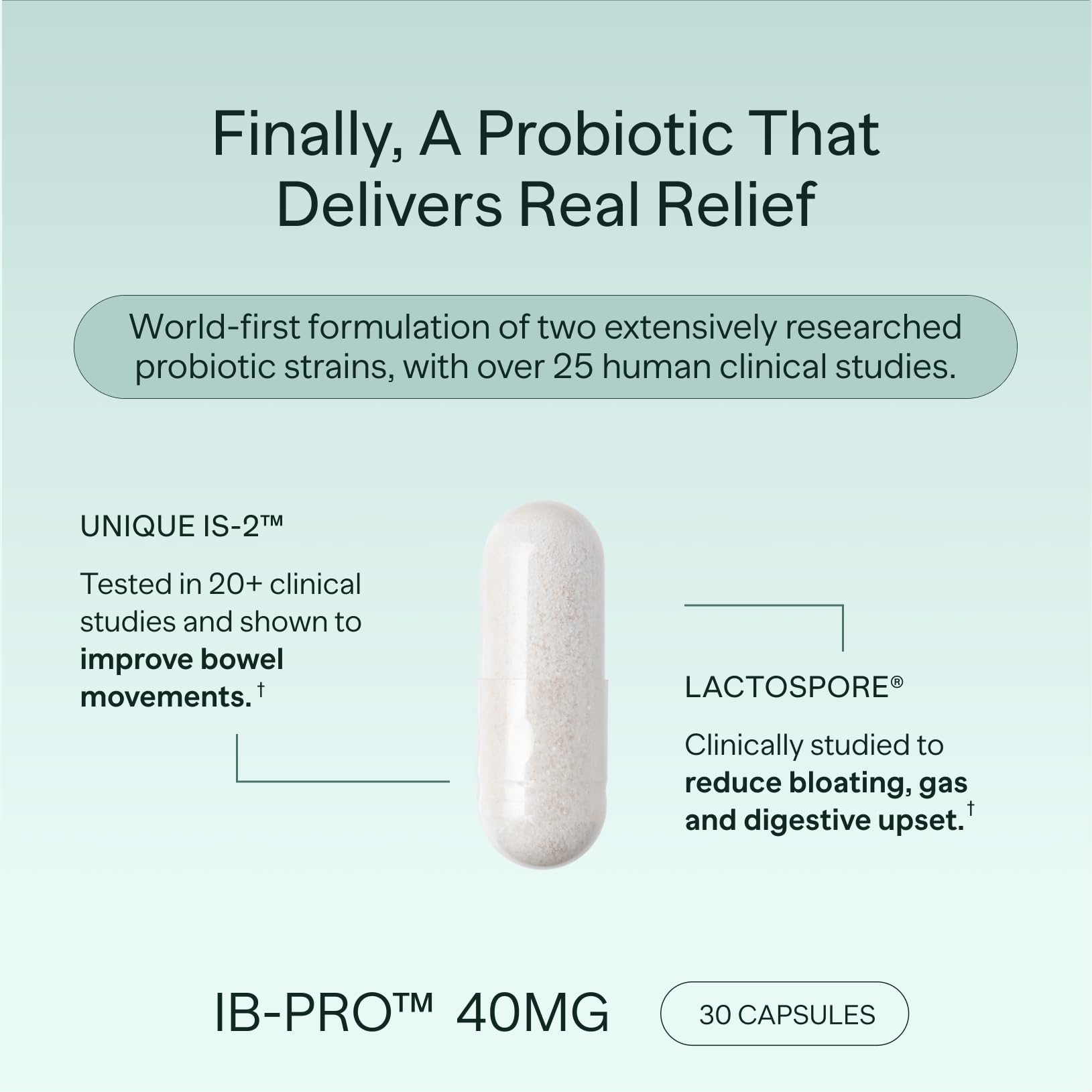 Miome IB-PRO: cápsulas diarias fáciles de tomar, sin necesidad de refrigeración.