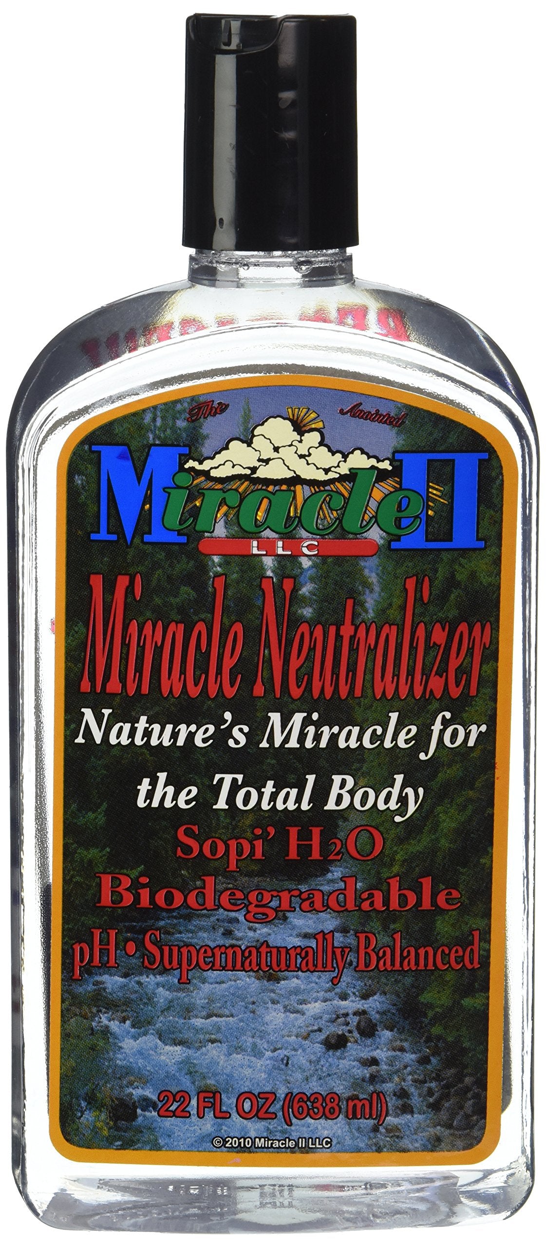Miracle II Neutralizer 22 oz, botella visible, posible apoyo al equilibrio del pH para el bienestar general