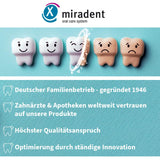 Higiene diaria en baño con Miradent Mirasensitive hap+ para encías sanas.