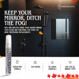 MIRRORVANA spray seguro para espejos de plástico, mantiene claridad sin daños.