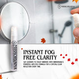 MIRRORVANA aplicación fácil del spray antivaho para recubrimiento del espejo.