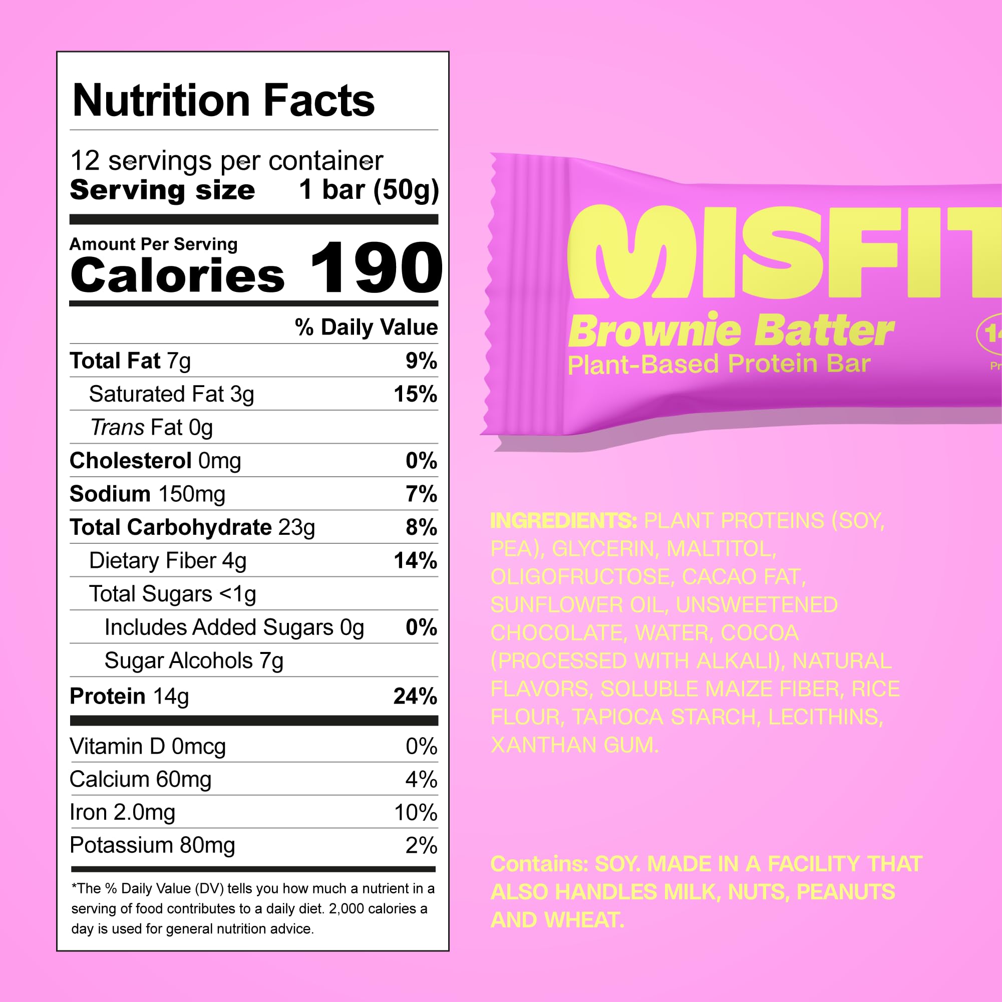 Misfits barras proteína vegana, capa caramelo: ideal para merienda rápida.