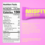 Misfits barras proteína vegana, capa caramelo: ideal para merienda rápida.