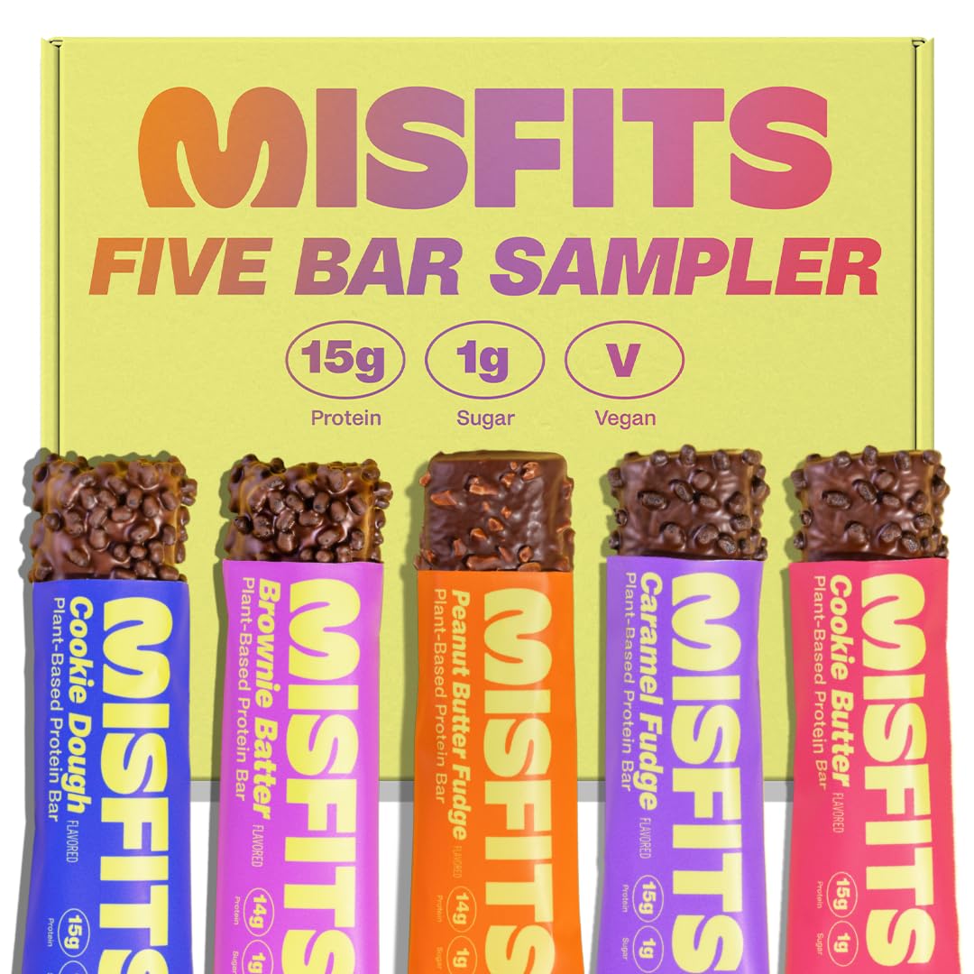 Misfits barras proteina veganas cubiertas de chocolate, placer indulgente y energía para el día