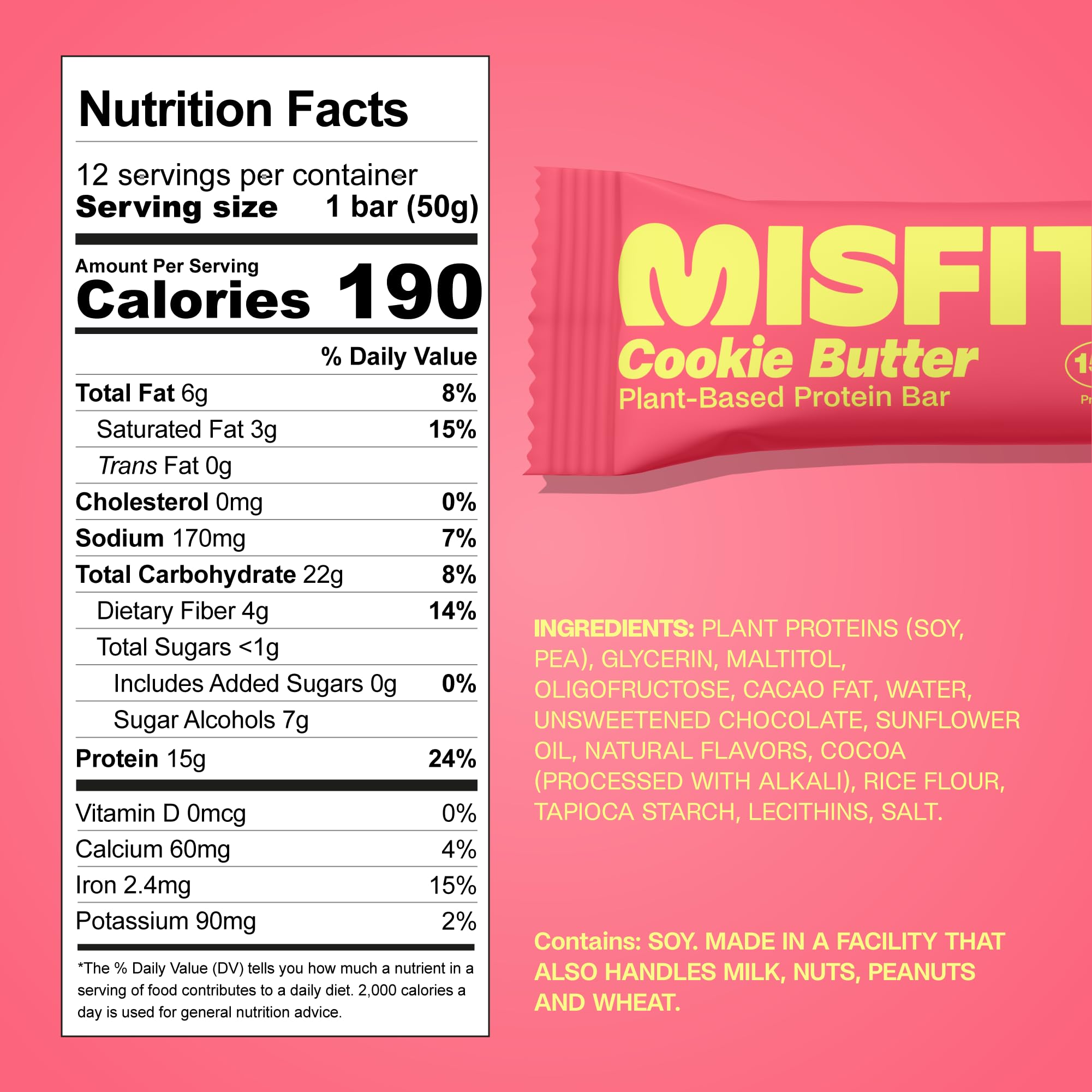 Misfits cobertura chocolate vegano, bocado suave para merienda