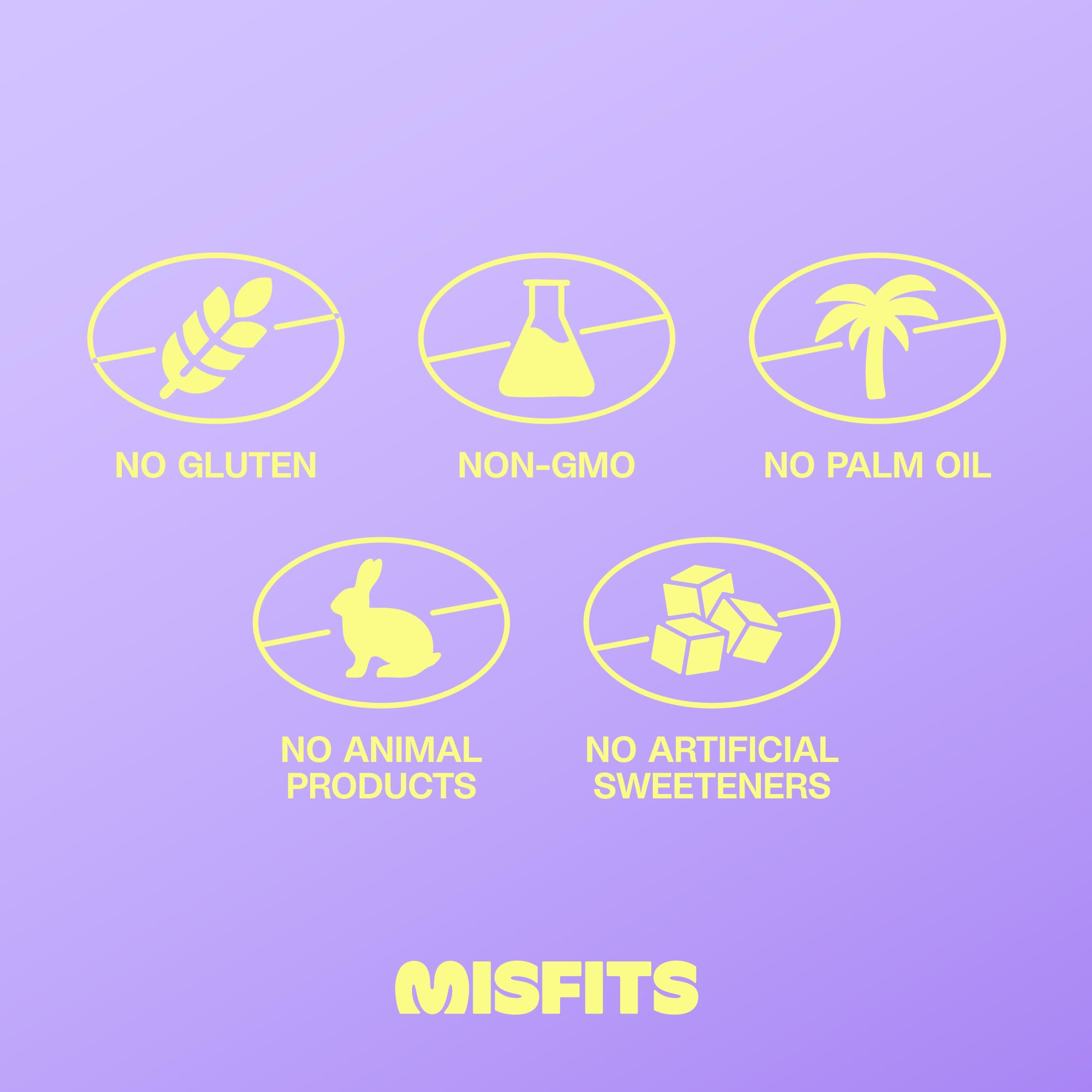 Misfits paquete de 12 barras veganas.